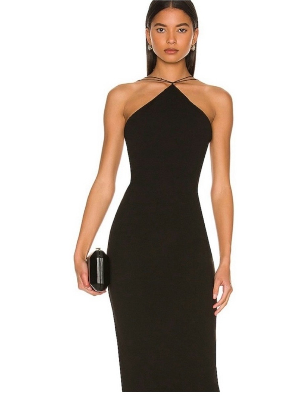 Nookie Black Strapless Twist-Neck Bodycon Dress